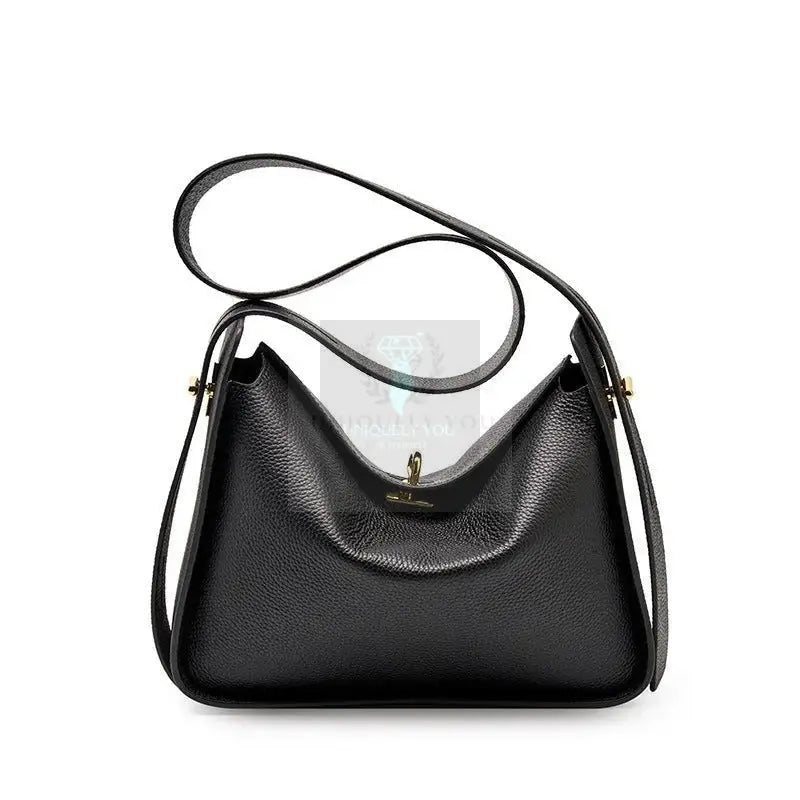 Notched Leather Handbag - Uniquely You Online