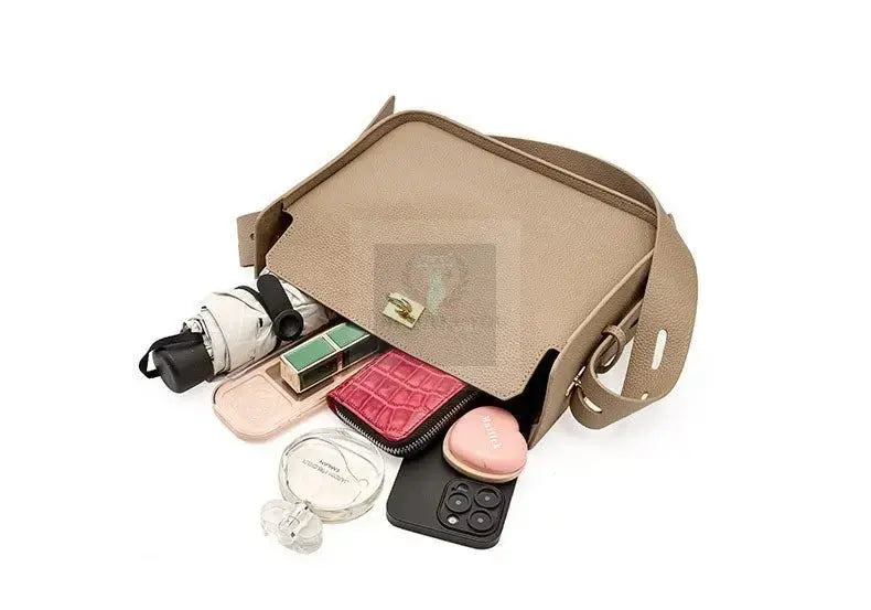 Notched Leather Handbag - Uniquely You Online