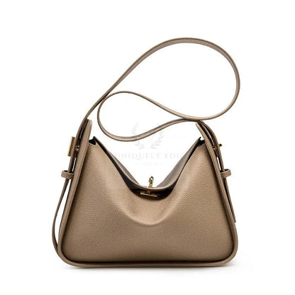 Notched Leather Handbag - Uniquely You Online