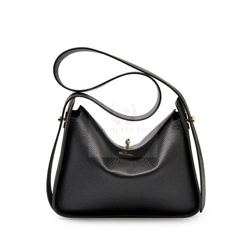 Notched Leather Handbag - Uniquely You Online