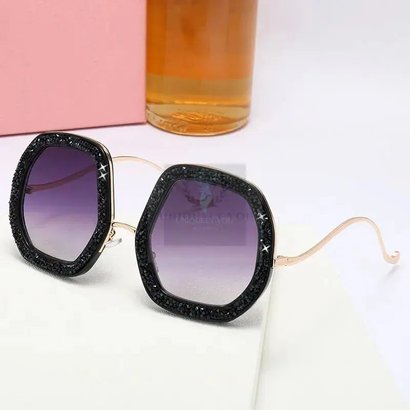 Oversized Crystal Polygon Sunglasses - Uniquely You Online