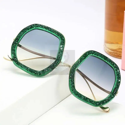 Oversized Crystal Polygon Sunglasses - Uniquely You Online