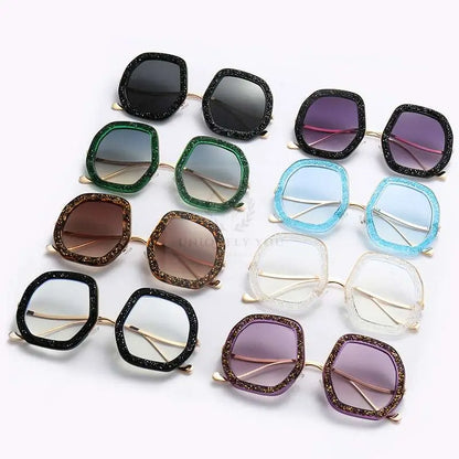 Oversized Crystal Polygon Sunglasses - Uniquely You Online