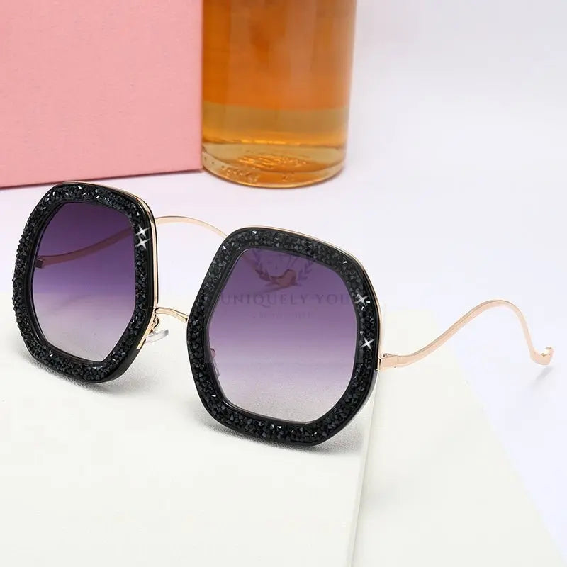 Oversized Crystal Polygon Sunglasses - Uniquely You Online