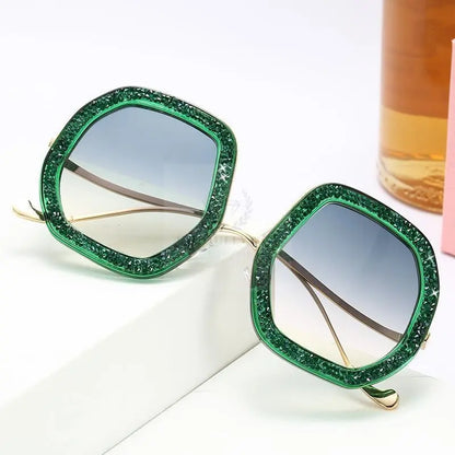 Oversized Crystal Polygon Sunglasses - Uniquely You Online