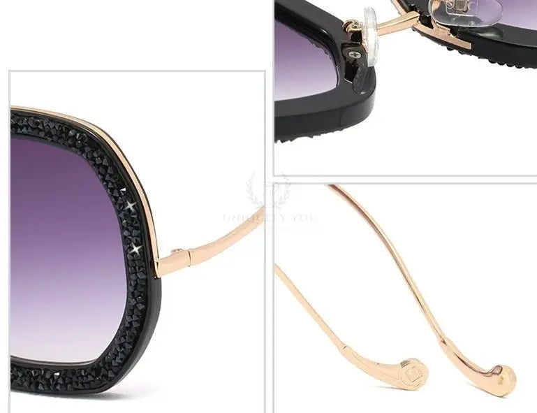 Oversized Crystal Polygon Sunglasses - Uniquely You Online