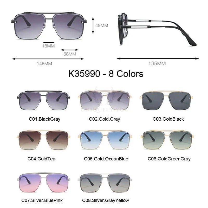 Oversized Double Bridge Aviator Sunglasses Series - Uniquely You Online