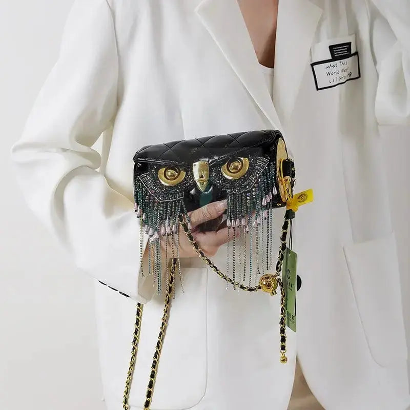 Owl Leather Tassel Crossbody - Uniquely You Online