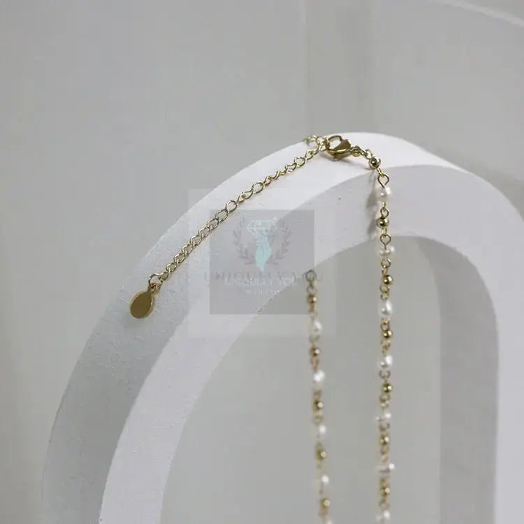 Paperclip and Pearl Necklace and Bracelet - Uniquely You Online