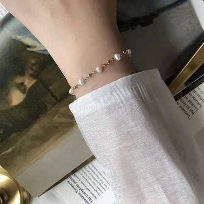 Paperclip and Pearl Necklace and Bracelet - Uniquely You Online