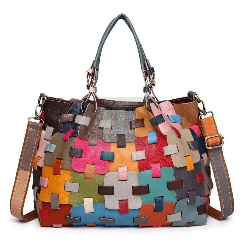 Patchwork Woven Handbag - Uniquely You Online