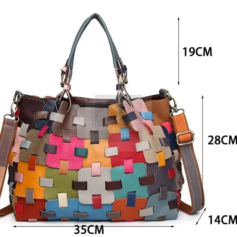 Patchwork Woven Handbag - Uniquely You Online