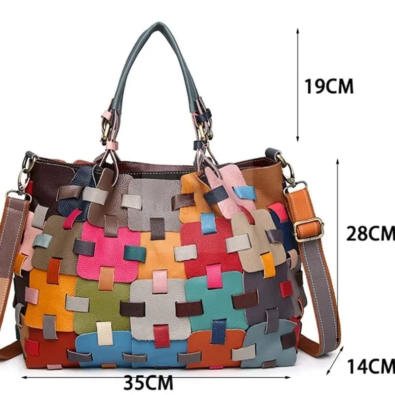 Patchwork Woven Handbag - Uniquely You Online