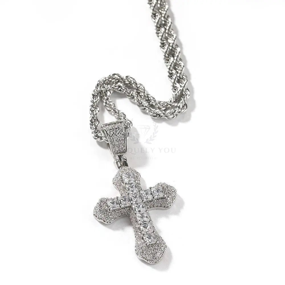 Pave Cross Pendant with Rope Chain - Uniquely You Online