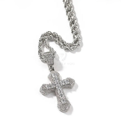 Pave Cross Pendant with Rope Chain - Uniquely You Online