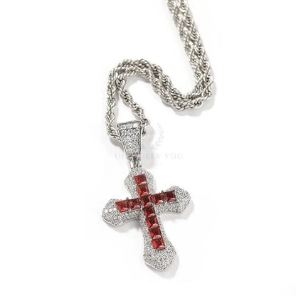 Pave Cross Pendant with Rope Chain - Uniquely You Online