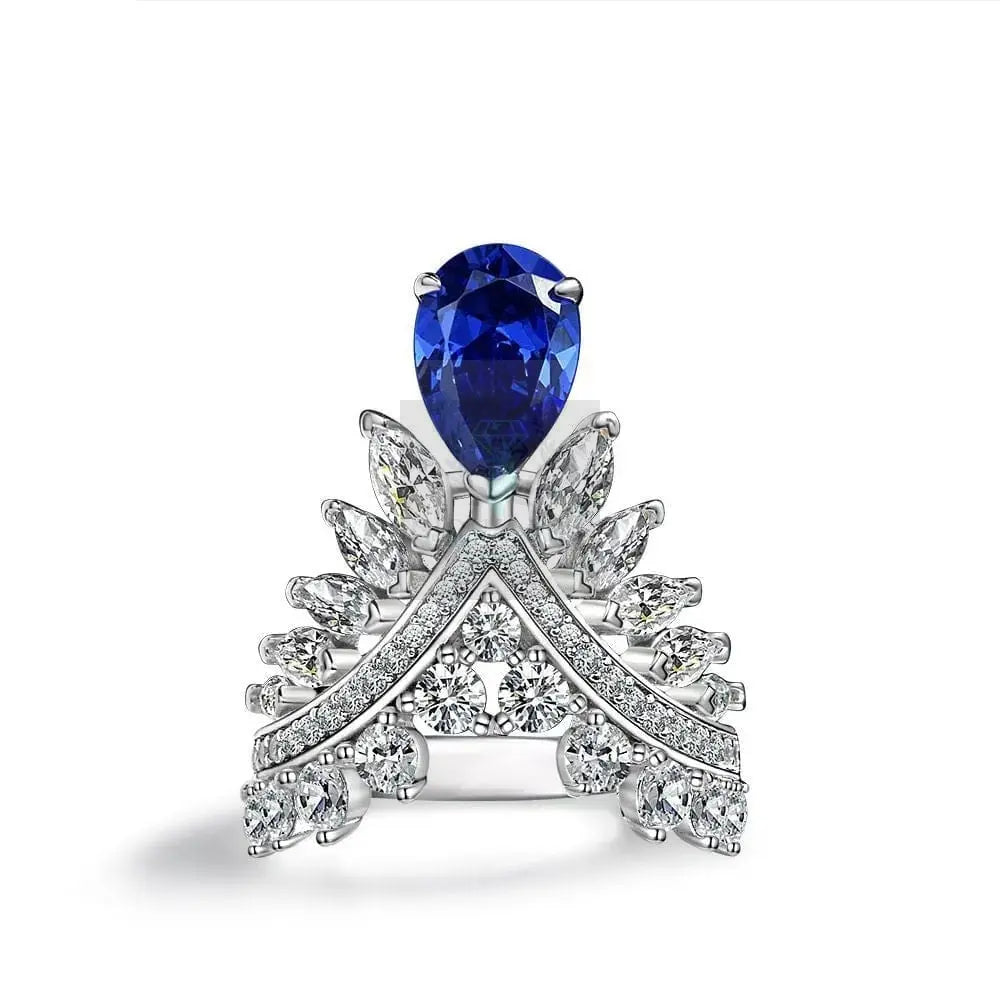 Pear-shaped Feather Crown Ring - Uniquely You Online