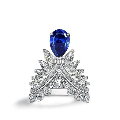 Pear-shaped Feather Crown Ring - Uniquely You Online