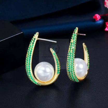 Pearl Drop Hoop Earrings - Uniquely You Online