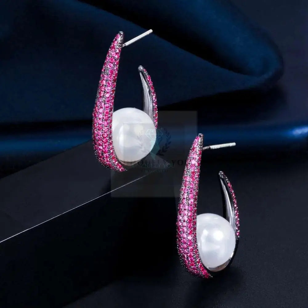 Pearl Drop Hoop Earrings - Uniquely You Online