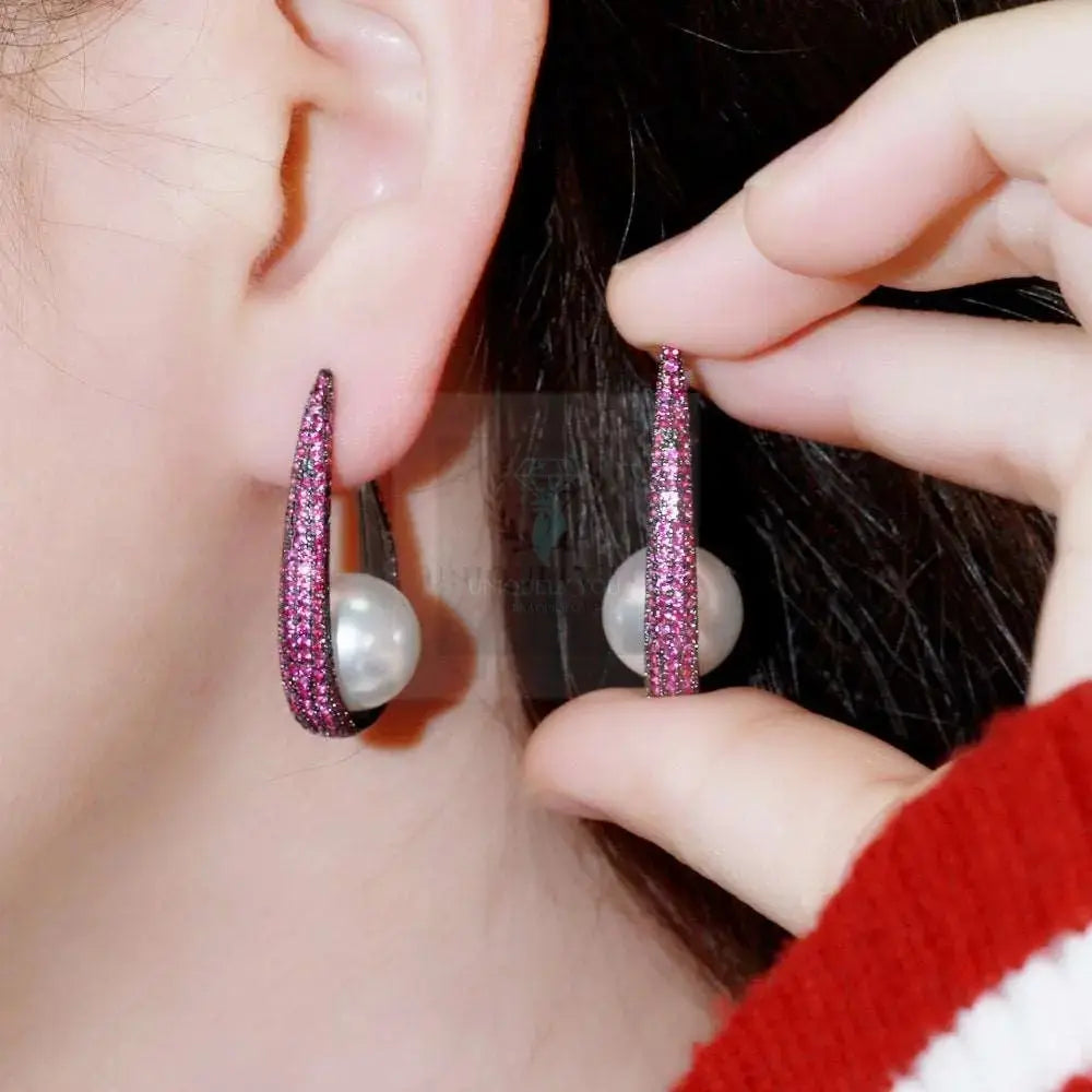 Pearl Drop Hoop Earrings - Uniquely You Online