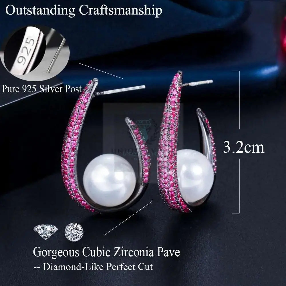 Pearl Drop Hoop Earrings - Uniquely You Online