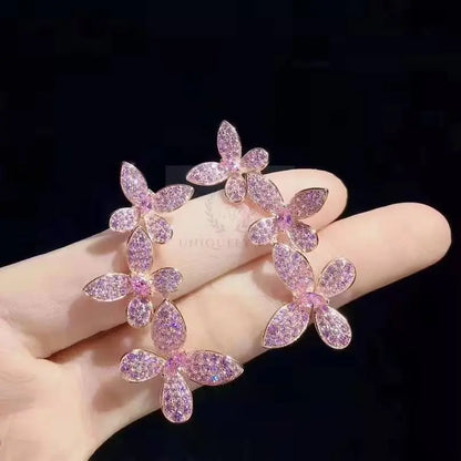 Pink Butterfly Ring and Earrings