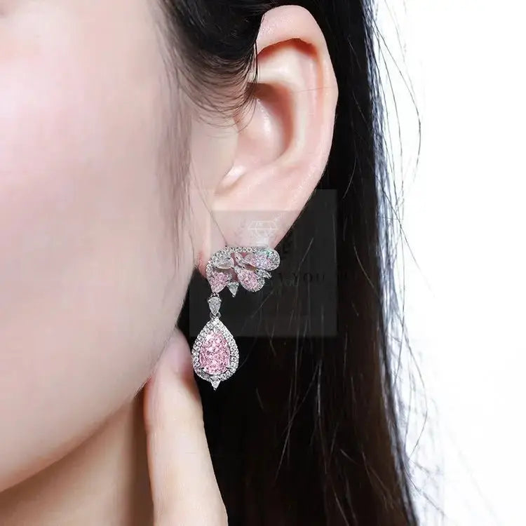 Pink Drop Wing Earring - Uniquely You Online