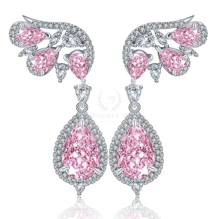 Pink Drop Wing Earring