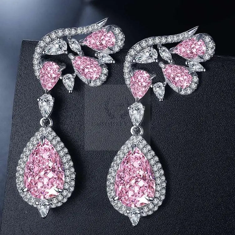 Pink Drop Wing Earring