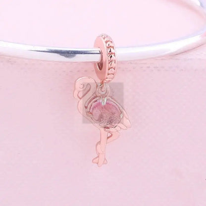 Pink Glass Flamingo Charm - Uniquely You Online