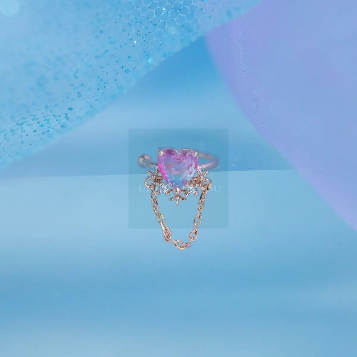 Pink Heart Chain Ear Cuff - Uniquely You Online