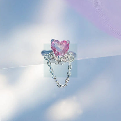 Pink Heart Chain Ear Cuff - Uniquely You Online