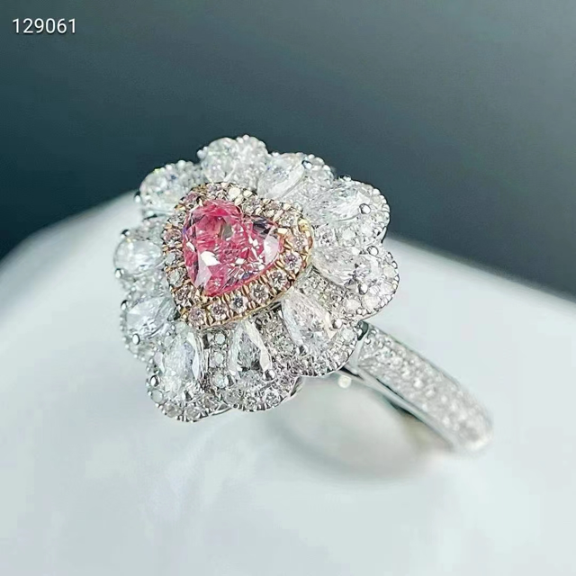 0.5ct Pink Heart Bouquet Diamond Ring