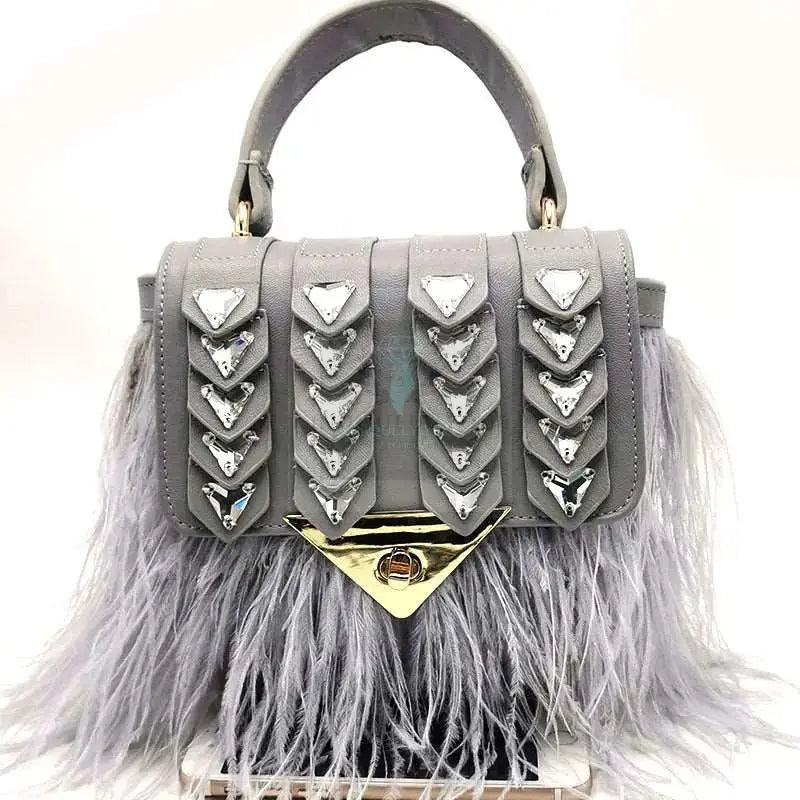 Point Me 2 Ostrich Feather Bag - Uniquely You Online