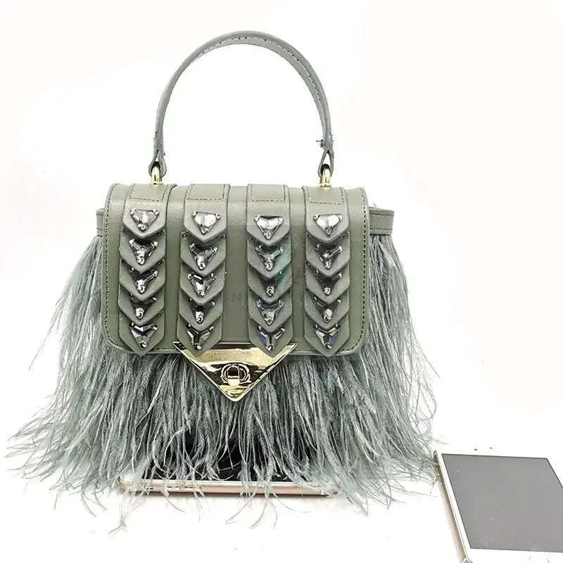 Point Me 2 Ostrich Feather Bag - Uniquely You Online