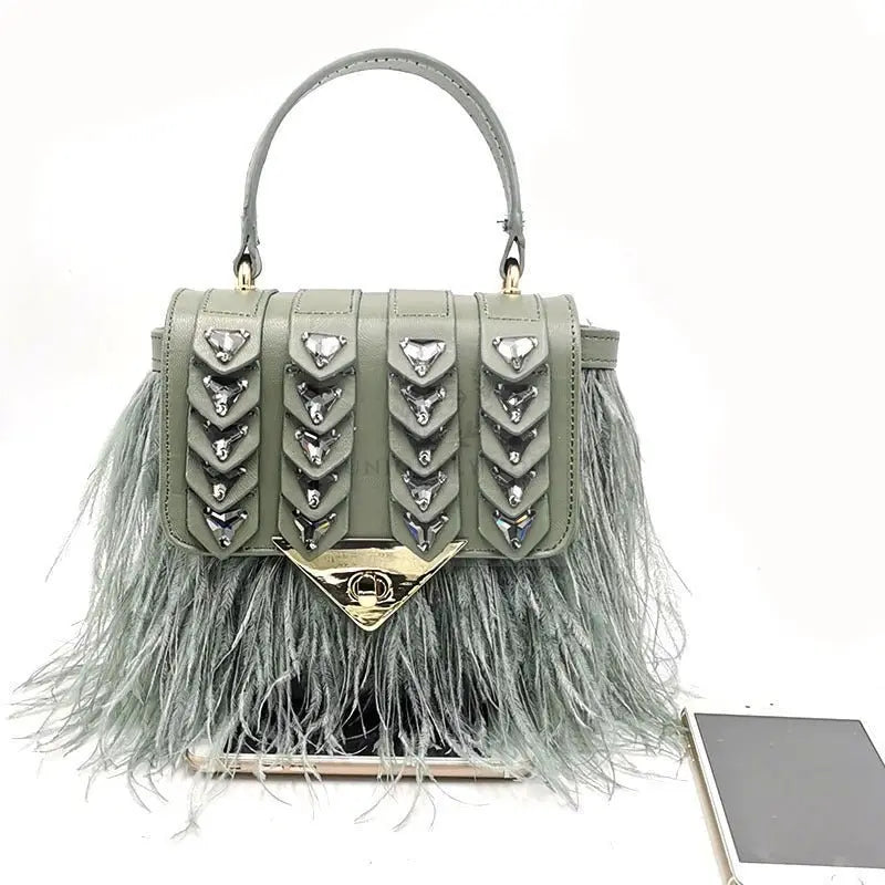 Point Me 2 Ostrich Feather Bag - Uniquely You Online