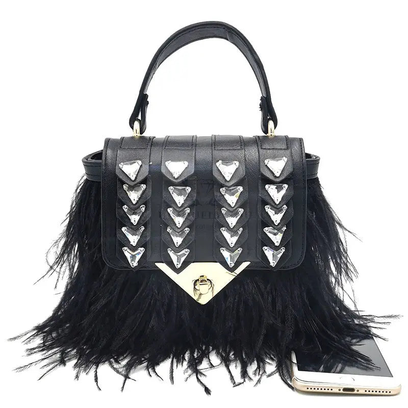 Point Me 2 Ostrich Feather Bag - Uniquely You Online