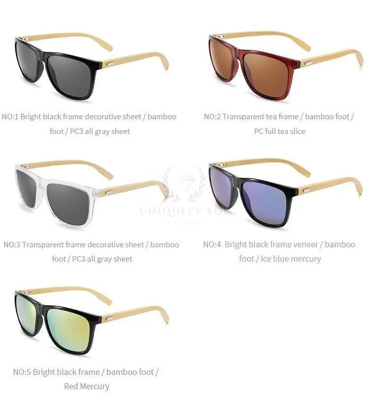 Polarized Bamboo Square Sunglasses - Uniquely You Online