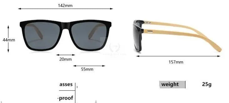 Polarized Bamboo Square Sunglasses - Uniquely You Online