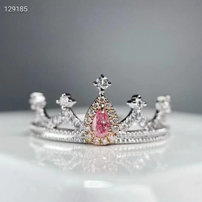 0.09ct Pink Diamond Princess Tiara Ring