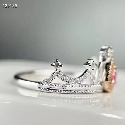 0.09ct Pink Diamond Princess Tiara Ring