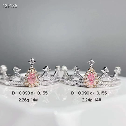 0.09ct Pink Diamond Princess Tiara Ring