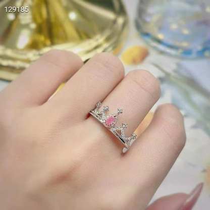 0.09ct Pink Diamond Princess Tiara Ring