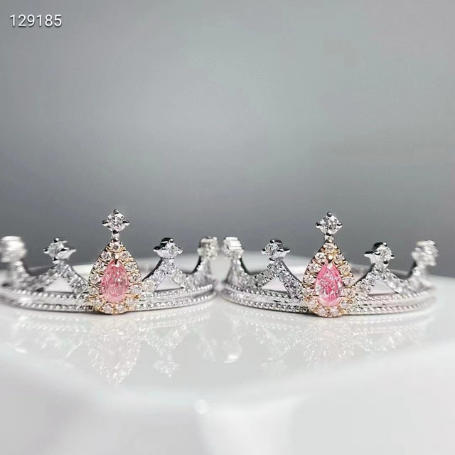 0.09ct Pink Diamond Princess Tiara Ring