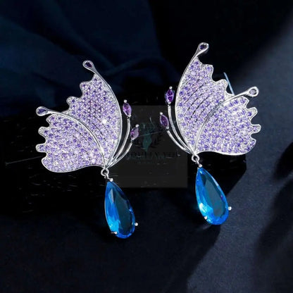 Purple/Blue Butterfly Wing Earrings - Uniquely You Online