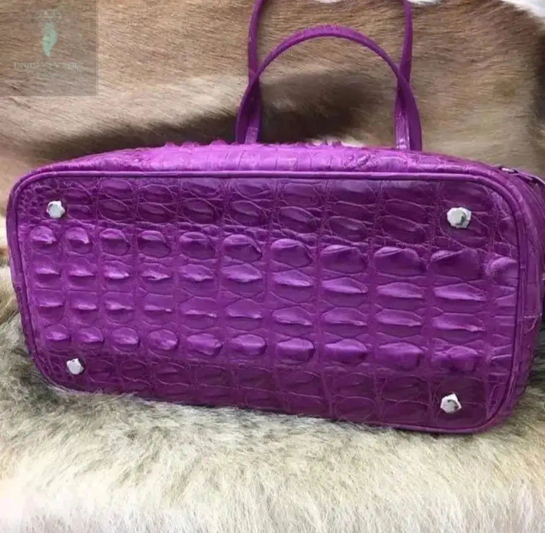 Purple Crocodile Leather Tote Bag  Uniquely You Online 