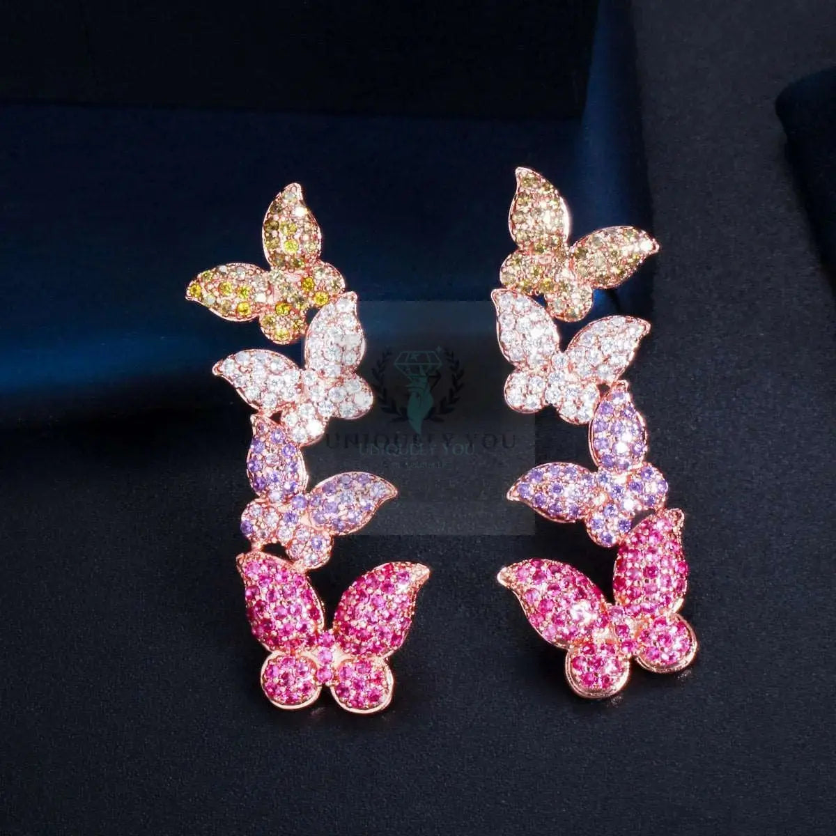 Purple/Red Butterfly Drop Earrings - Uniquely You Online