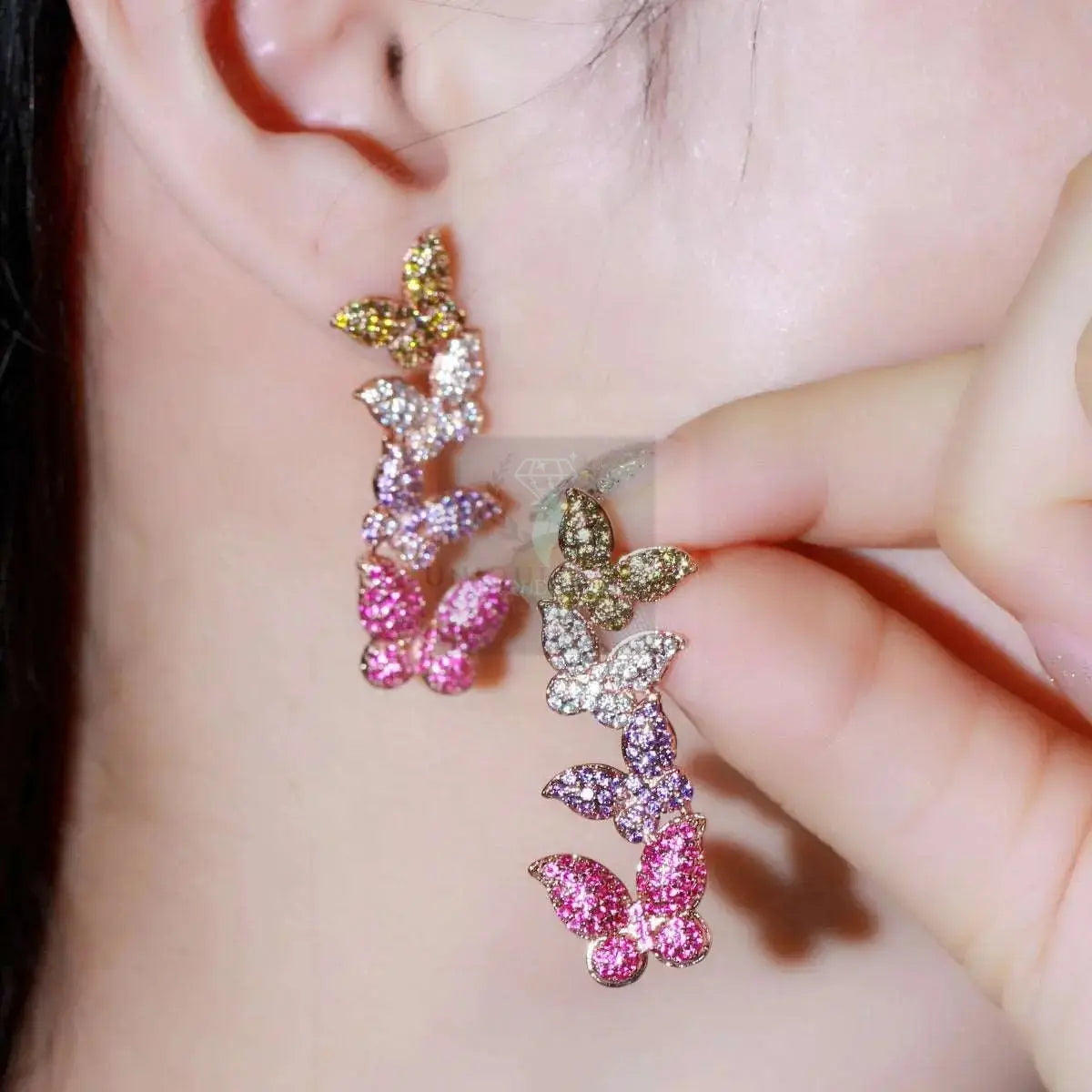 Purple/Red Butterfly Drop Earrings - Uniquely You Online