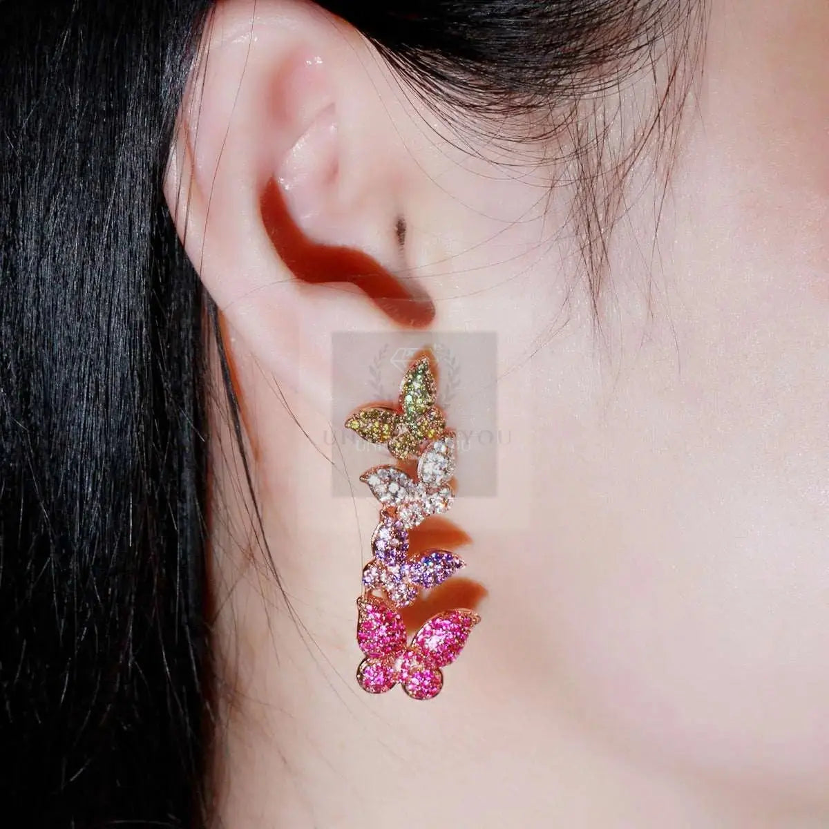 Purple/Red Butterfly Drop Earrings - Uniquely You Online